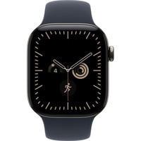 Apple Watch Series 12, Smartwatch Titan Natur, 42 mm, Sportarmband Navyblau M/L, Cellular