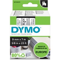 Dymo D1 ORIGINAL Schriftband, schwarz auf transparent, 9mm x 7m S0720670  