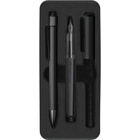 Faber-Castell Hexo Set: Füller M und Kugelschreiber schwarz matt schwarz (matt)