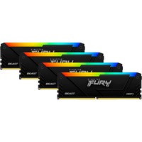 Kingston FURY DIMM 128 GB DDR4-3200 (4x 32 GB) Quad-Kit, Arbeitsspeicher schwarz, KF432C16BB2AK4/128, Beast RGB, INTEL XMP