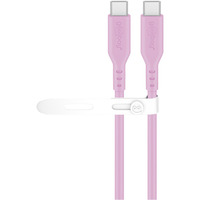 goobay USB 2.0 Silikonkabel pink, USB-C Stecker > USB-C Stecker pink, 1,5 Meter, PD 60 Watt