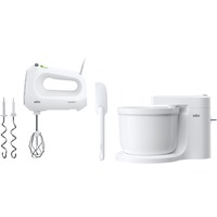 Braun Handmixer MultiMix 1 weiß, 400 Watt, mit 3 Liter Mixschüssel und MultiMix Ständer