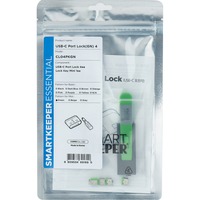 SMARTKEEPER ESSENTIAL USB-C Port Lock (CL04) + Lock Key Mini (U04), Einsteckschloss Farbcode Grün, 4 Stück + 1 Schlüssel