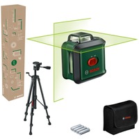 Bosch Kreuzlinienlaser UniversalLevel 360 Set, mit Stativ grün/schwarz, grüne Laserlinien, Reichweite Ø 24 Meter