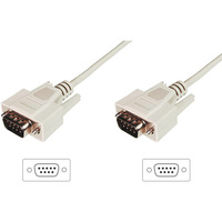 Digitus Serielles Datatransfer Anschlusskabel, D-Sub9 (Stecker) > D-Sub9 (Stecker) beige, 3 Meter
