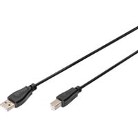 Digitus USB 2.0 Anschlusskabel USB-A (Stecker) > USB-B (Stecker) schwarz, 3 Meter