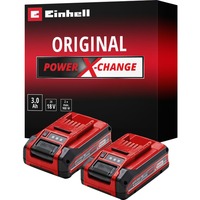 EINHELL Akku Power-X-Change Plus TWIN-PACK 18Volt 3,0Ah rot/schwarz, 2 Stück, ohne Ladegerät