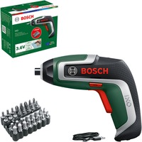 Bosch Akkuschrauber IXO 7 Bit-Set 3,6Volt grün/schwarz, Li-Ionen Akku 2,0Ah, 32-teiliges Schrauberbit-Set