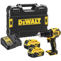 DEWALT Akku-Schlagbohrschrauber DCD709M2T-QW, 18Volt gelb/schwarz, 2x Li-Ion XR Akku 4Ah, Ladegerät, in T STAK-Box