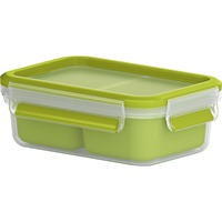 Emsa CLIP & GO Snackbox 0,55 Liter, Lunch-Box hellgrün/transparent, mit 2 extra Einsätzen