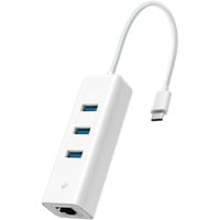 TP-Link LAN-Adapter UE330C, USB 3.2 Gen1 USB-C > 3x USB-A + RJ-45 weiß, Gigabit Ethernet