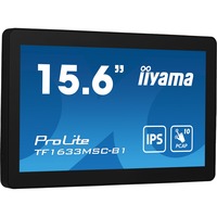 iiyama ProLite TF1633MSC-B1, LED-Monitor 39.5 cm (15.6 Zoll), schwarz, FullHD, IPS, Touchscreen, HDMI, DisplayPort, Open Frame