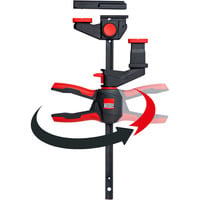 BESSEY 2x Einhand-Tischzwinge mit drehbarem Griff (EZR360-15SET) schwarz/rot, 150 / 60, Für Führungsschienen EZR360