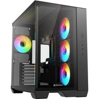 Sharkoon Steel Shark, Tower-Gehäuse schwarz, Tempered Glass x 2