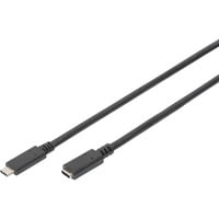 Digitus USB 3.2 Gen 2 Verlängerungskabel, USB-C Stecker > USB-C Buchse schwarz, 0,7 Meter, PD 60 Watt