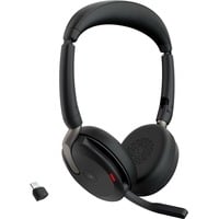 Jabra Evolve2 65 Flex Duo WLC, mit Ladepad, Headset schwarz, Stereo, Microsoft Teams, USB-C, Link380c