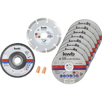 KWB Trennscheiben Starter-Set, Ø 125mm, 10-teilig für Winkelschleifer, in Aufbewahrungsdose