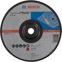 Bosch Schruppscheibe Standard for Metal, Ø 230mm, Schleifscheibe Bohrung 22,23mm, A 24 P BF, gekröpft
