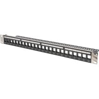 Digitus Modulares Patchpanel, 24-Port, unbestückt schwarz, 1 HE, für Keystone-Module