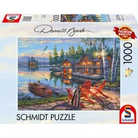 Schmidt Spiele Darrell Bush: Seeufer am Loon Lake, New York, Puzzle 1000 Teile
