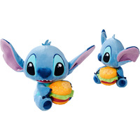 Simba Disney Stitch mit Burger, Kuscheltier 25 cm