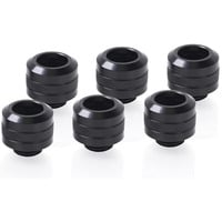 Alphacool Eiszapfen PRO 13mm HardTube Fitting G1/4 - Deep Black, Verbindung schwarz, 6er Set