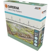GARDENA Micro-Drip-System Tropfbewässerung Set Gemüse-/Blumenbeet 60m², Tropfer schwarz/grau, Modell 2023