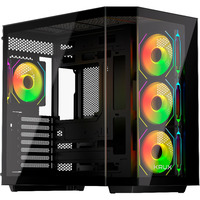 Krux Empero, Tower-Gehäuse schwarz, Tempered Glass x 2