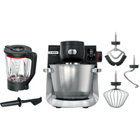 Bosch Home MUMS6ZS17 Küchenmaschine schwarz/edelstahl, 1.600 Watt, Serie 6, integrierte Waage, Timer