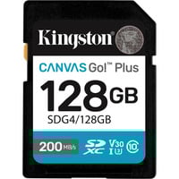 Kingston Canvas Go! Plus 128GB SDXC, Speicherkarte schwarz, UHS-I U3, Class 10, V30