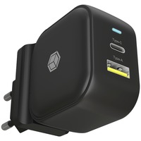 ICY BOX 2-Port Steckerladegerät IB-PS106-PD, mit USB Power Delivery schwarz, PD 30W + QC 3.0 18W