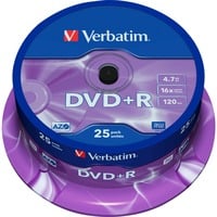 Verbatim DVD+R 4,7 GB, DVD-Rohlinge 16fach, 25 Stück