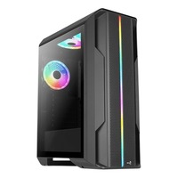 Aerocool Splinter Duo-G-BK-v1, Tower-Gehäuse schwarz, Tempered Glass