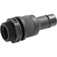 Alphacool ES Schnellverschlusskupplung G1/4 IG PushIn Male, Verbindung schwarz, Schottverschraubung