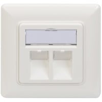 Digitus Leerdose DN-93801-1 für Keystone Module, 2x RJ-45, Anschlussdose weiß