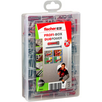 fischer Profi-Box DuoPower + Schrauben, Dübel hellgrau/rot, 160-teilig, mit Schrauben