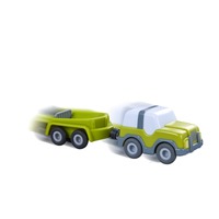 HABA Kullerbü - Geländewagen mit Anhänger, Spielfahrzeug anthrazit/weiß