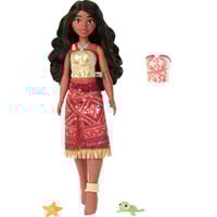 Mattel Disney Vaiana 2 schwimmende Tautai Vaiana-Modepuppe mit 2 Zubehörteilen und Oberteil mit Farbwechsel