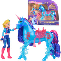Spin Master Unicorn Academy - Isabel und Einhorn River, Spielfigur mit echter Mähne und Schweif sowie Bürste