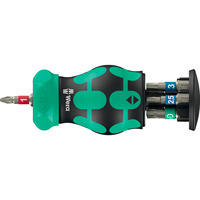 Wera Bicycle Set 5, 2025, Bit-Satz schwarz/grün, 7-teilig, 1/4", mit Ratschenfunktion