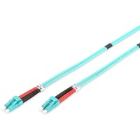 Digitus LWL Patchkabel, Duplex, LC > LC Stecker, Multimode OM3 türkis, 3 Meter