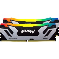 Kingston FURY CU-DIMM 48 GB DDR5-8400 (2x 24 GB) Dual-Kit, Arbeitsspeicher silber/schwarz, KF584CU40RSAK2-48, FURY Renegade RGB, INTEL XMP