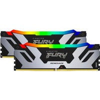 Kingston FURY DIMM 96 GB DDR5-6000 (2x 48 GB) Dual-Kit, Arbeitsspeicher silber/schwarz, KF560C32RSAK2-96, Renegade RGB, INTEL XMP