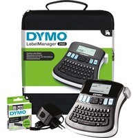 Dymo LabelManager 210D+ im Koffer, Beschriftungsgerät schwarz/silber, mit QWERTZ-Tastatur, S0964070