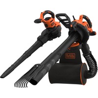 BLACK+DECKER 3-in-1 Elektro-Laubsauger BEBLV301-QS, Laubsauger/Laubbläser schwarz/orange, 3.000 Watt