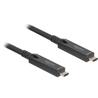 DeLOCK Aktives Optisches USB-C 8K Video + Daten + PD Kabel schwarz, 8 Meter, PD 60 Watt