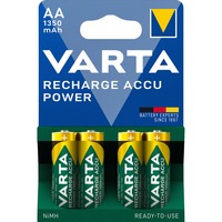 Varta Recharge Accu Power AA 1350 mAh, Akku 4 Stück, AA