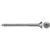 fischer Spanplattenschraube PowerFast 5,0 x 80 Senkkopf PZ 100 Stück, Teilgewinde, nicht rostender Stahl A2
