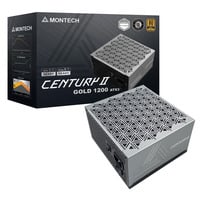 Montech CENTURY II 1200, PC-Netzteil silber, 1x 12-Pin High Power GPU, 6x PCIe, Kabelmanagement, 1200 Watt