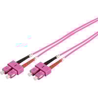 Digitus LWL Patchkabel, Duplex, SC > SC Stecker, Multimode OM4 violett, 2 Meter